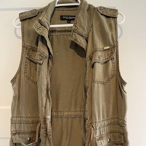 Distressed Army Green/Olive “Jean-like” Vest